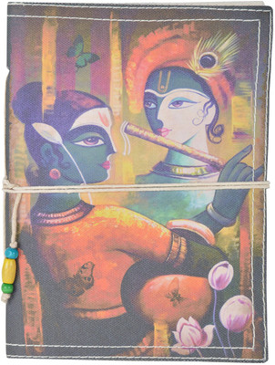 

Hare Krishna Handicrafts A5 Diary(Radha Krishna Canvas Print handmade Diary, Multicolor)