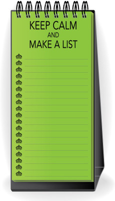 Nourish Desktop Standing Keep Calm and Make a List Green Regular Desk Planner Ruled 50 Pages(Green)