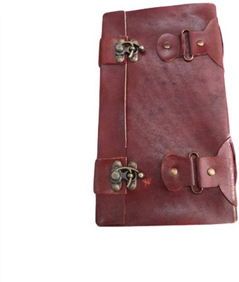 

eShilp Regular Journal(Handmade Plain Leather Cover Diary-2 Hook-2 Lock Closure Size 23x13x2.5 Cm Brown, Brown)