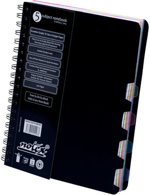 

Notex B5 Diary(NEON SERIES - 5 SUBJECT NOTEBOOK, Black)