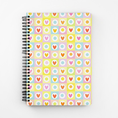 

RAYITE A5 Diary(Cute Hearts In Squares, Multicolor)