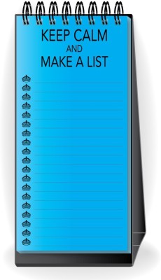 Nourish Desktop Standing Keep Calm and Make a List Blue Regular Planner/Organizer Ruled 50 Pages(Blue)