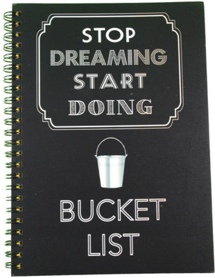 

Nourish A5 Diary(Bucket List - Stop Dreaming & Start Doing Plain Pages, Black)