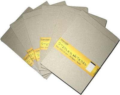 

Concept A5 Writing Pad(Stapled Kraftcard Notebook,14.8 cmsx 21cms,Price for Pack Of 6 Notebooks,Ruled,140 Pages A5 Writing Pad Soft Bound, Kraft, Pack of 6)