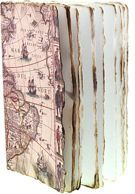 

Craft Club A5 Journal(Map Print Journal With Antique Paper, Multicolor)