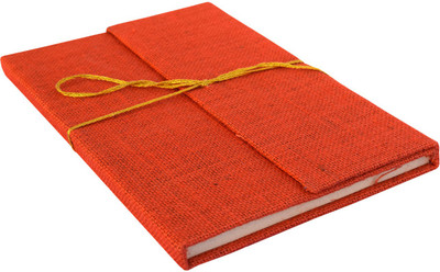 

eShilp Regular Diary(Handmade Journal Jute Fabric Cover Pasted Binding with Flap Size 25x18x1.3 Cm, Orange)