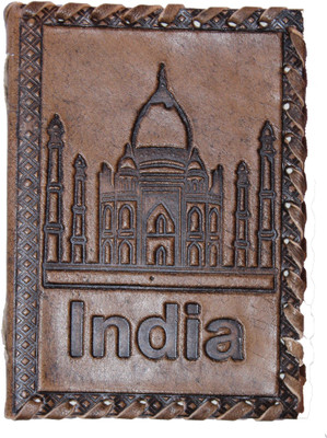 

Rstore Mini Diary(Handmade TajMahal Print Leather Cover with sallu silai (12.7 x 9 cm), Multicolor)