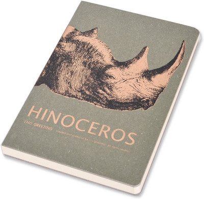 

Enwraps Regular Notebook(EG Series - Vintage Design Rhinocers, Green)
