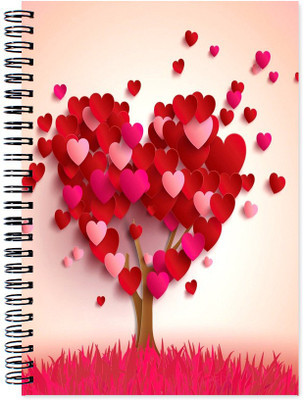 VenTechno Love Theme Wirebound Ruled Paper Sheets Personal and Office Stationary Notebooks Diary A5 Diary Ruled 160 Pages(Multicolor)
