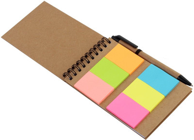 

Pigloo Pocket-size Memo Pad(Assorted Color Sticky Notes with Diary & Ballpoint Pen, Multicolor)