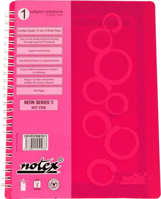 

Notex B5 Diary(NEON SERIES - SINGLE SUBJECT NOTEBOOK, Pink)