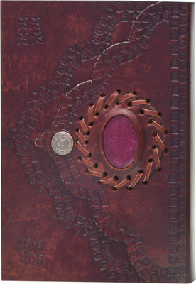 

Craft Play A5 Diary(Leather Emboss With Stone and Flap, Brown)