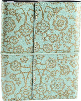 

Eco-Leatherette A6 Diary(Handcrafted Soft Cover Journal, Green, Gold), Gold;green