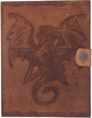 

Craft Play Regular Notebook(Dragon and Star Emboss With Button, Tan)