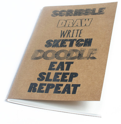 

Ink and Graphite A5 Notebook(Kraft Series - Eat Sleep Repeat, Brown)