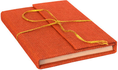

eShilp Regular Journal(Handmade Diary Jute Fabric Cover Pasted Binding with Flap Size 18x13x1.3 Cm, Orange)