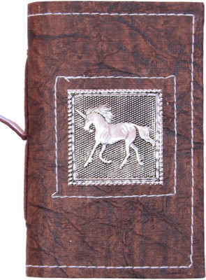 

Rstore Regular Diary(Handmade Horse Print Metal Logo Bahi (Size 6x4 inch), Multicolor)