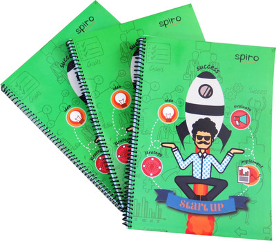 

Spiro A4 Notebook(SPIRAL BOUND, A4, 160 PAGES, GREEN, PACK OF 3, Green, Pack of 3)