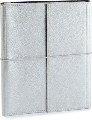 

Eco-Leatherette A5 Journal(Handcrafted, Silver)