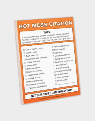 

Knock Knock A4 Note Pad(Hot Mess Citation, Multicolor)