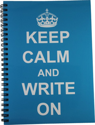 Nourish Keep Calm & Write On Blue Ruled Pages A5 Diary Ruled 75 Pages(Blue)