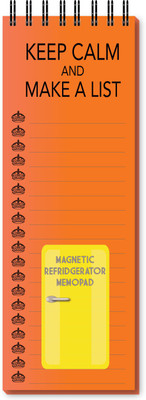 Nourish Keep Calm And Make A List Magnetic Refrigerator Regular Memo Pad Ruled 50 Pages(Orange)