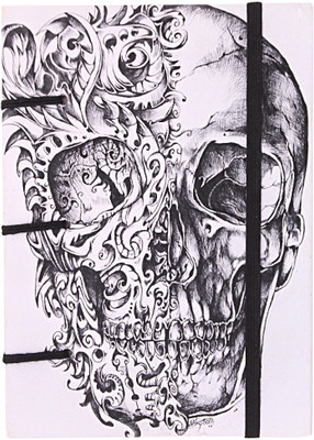 

Craft Play A5 Diary(Skull Print Special Binding with Elastic, White)