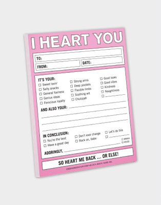 

Knock Knock A4 Note Pad(I Heart You, Multicolor)