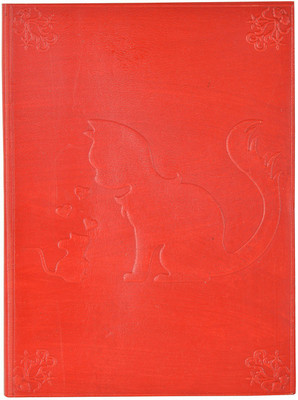 

Hare Krishna Handicrafts Regular Diary(Love Cat Emboss Leather Diary, Red)