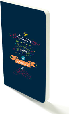 

inkFlap A5 Journal("Flapbook" Premium Plain Notebook - "Dream It Believe It", Green)