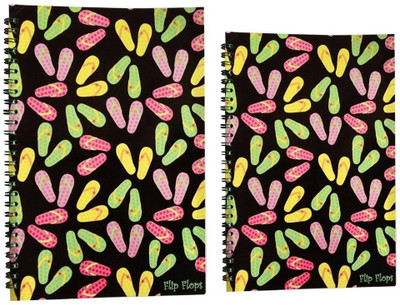 Notex A4 Notebook(FLIP FLOP, Black, Pack of 2)