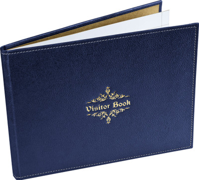 

Eco-Leatherette Regular Visitor's Book(Handcrafted, Navy Blue)