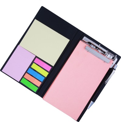 COI MEMO NEON CORAL NOTE PAD/MEMO NOTE BOOK WITH STICKY NOTES & CLIP HOLDER IN DIARY STYLE A5 Memo Pad UNRULED 50 Pages(NEON CORAL)