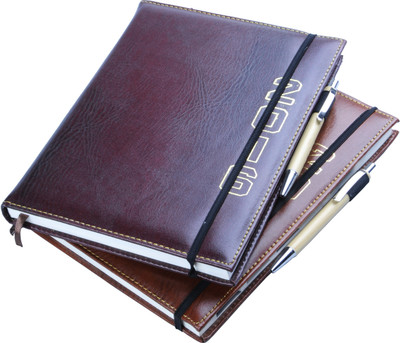 

COI B5 Diary(Elastic Band, Brown, Maroon, Pack of 2)
