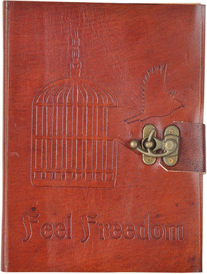 

Hare Krishna Handicrafts Regular Diary(Feel Freedom Bird Emboss handmade leather diary, Brown)