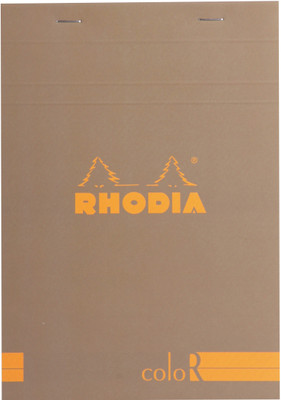 Rhodia A5 Note Pad(Basics Beige-Brown ColoR - No. 16 - A5 - 210 mm x 148 mm, Beige / Brown)
