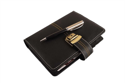 

COI A5 Planner/Organizer(BLACK A5 FAUX LEATHER BUSINESS ORGANISER / PLANNER WITH ANTIQUE LOCK AND PEN, Black)