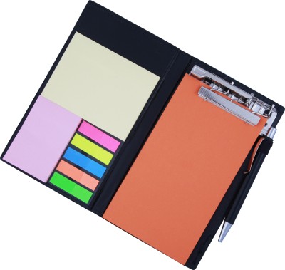 COI Neon Rust Memo Note Book With Sticky Notes & Clip Holder In Diary Style A5 Memo Pad Unruled 50 Pages(Neon Rust)