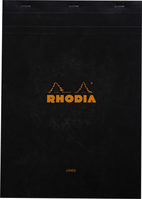 Rhodia A4 Note Pad(Basics Black - No. 18 - A4 - 297 mm x 210 mm, Black)
