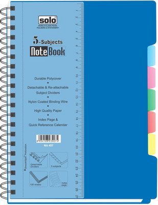 

Solo A4 Notebook(Management 5 Subjects (Set of 2), Blue)