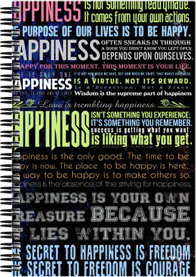 

Art Emporio A5 Notebook(Happiness Quote, Multicolor)