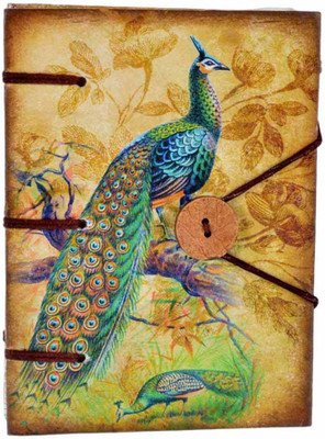 

Craft Play A5 Diary(Peacock Print Special Binding With Button, Multicolor)
