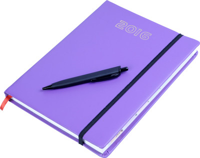 

COI B5 Diary(Purple Personal Diary 2016 With Elastic Band And Pen, Purple)