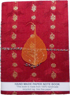 

Craft Expo A5 Diary(Handmade Diary In Red & Golden Silk Work (8x6x0.8 Inches), Multicolor)