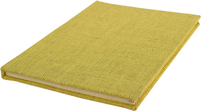 eShilp Handmade Diary-Jute Fabric Cover-Pasted Binding Size 25x18x1.3 Cm Regular Journal Unruled 85 Pages(Yellow)