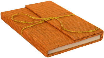 

eShilp Regular Journal(Handmade Diary Jute Fabric Cover Pasted Binding with Flap Size 18x13x1.3 Cm, Light Orange)