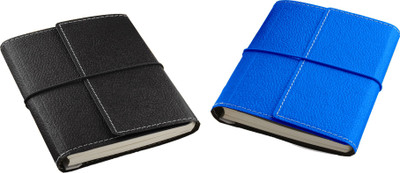 

Eco-Leatherette A6 Notebook(Combo, Black, Denim Blue, Pack of 2)