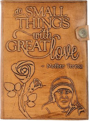 

Hare Krishna Handicrafts Regular Diary(Mother Teresa Quote emboss handmade paper leather diary notebook, 7x5 Inch, Tan)