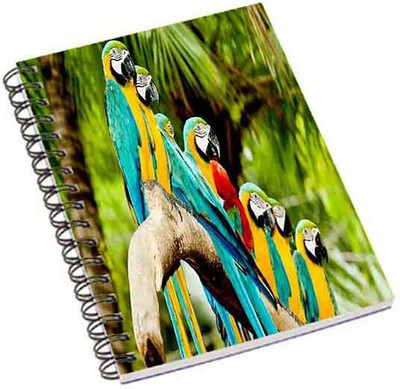 

Shopmania A5 Notebook(Green Macaw, Multicolor)