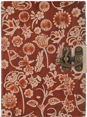 

Hare Krishna Handicrafts Regular Diary(Flower Butterfly emboss handmade leather diary, Brown & Natural)